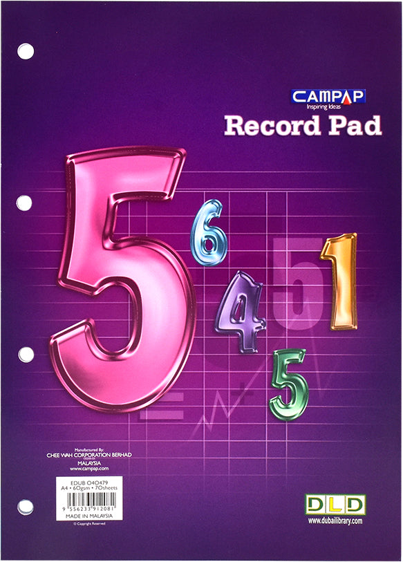 RECORD PAD A4 70'S 4 HOLE - EDUB040479