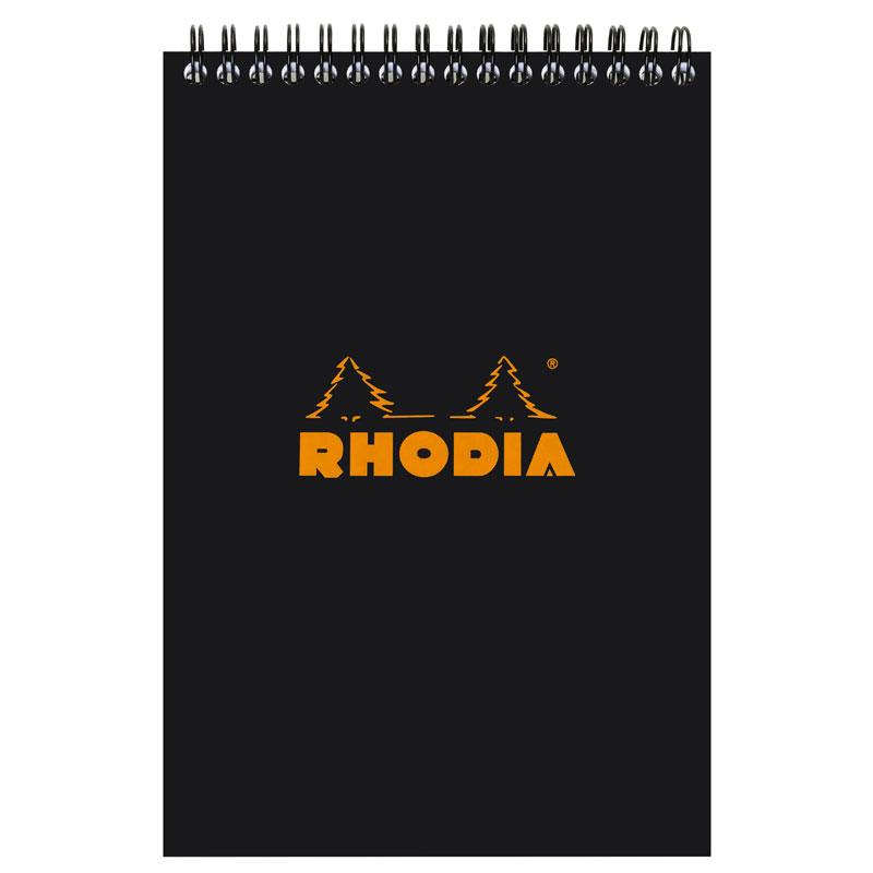 Writing Pad A5 Top Wired 80S Rhodia Black