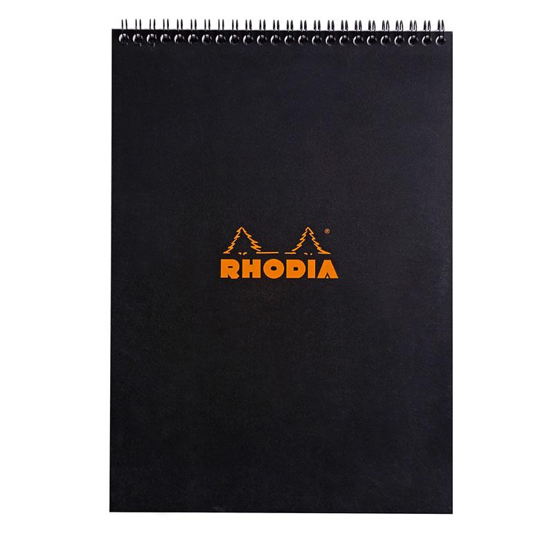 Writing Pad A4 Top Wired 80S Rhodia Black