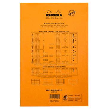 MEETING BOOK PAD 80SHT A4 ORANGE RHODIA-19400