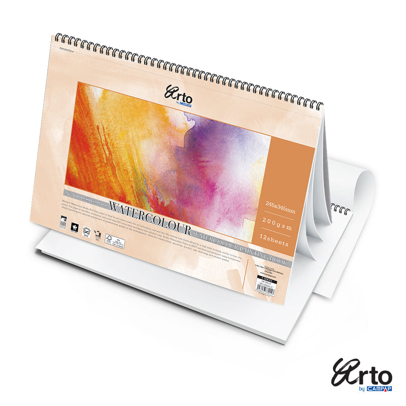 SPIRAL WATER COLOR PAD 200GSM 245X345MM 12 SHEET-37015