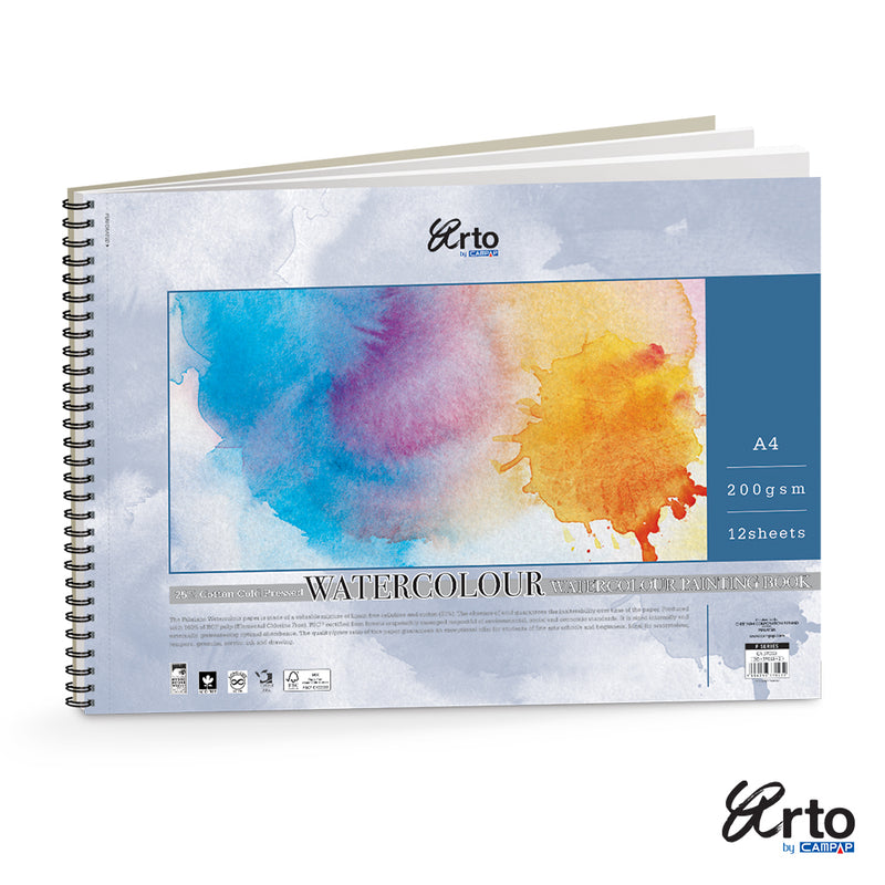 SPIRAL WATER COLOR PAD 200GSM A4 12 SHEET-37024