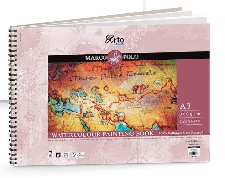 SPIRAL WATER COLOR PAD 300GSM A3 12 SHEET-37073