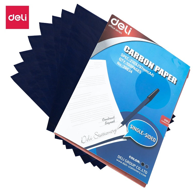 Deli-Carbon Paper A4 Blue 100 Sheets Pack-39834