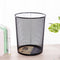 Waste Basket Metal Mesh Black Round