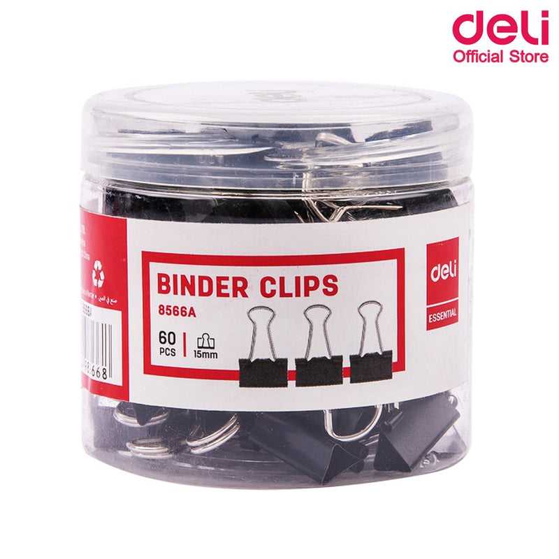 Black Binder Clip 15mm 60Pcs-8566A