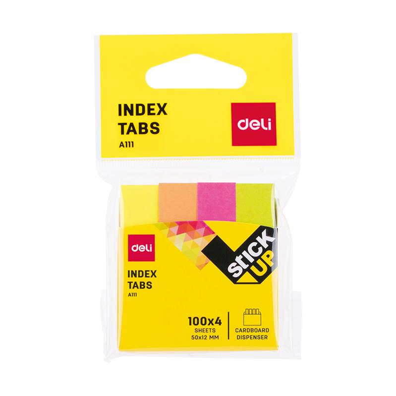 Index Tab 50X12Mm 100Sheetx4Color Neon-A11102