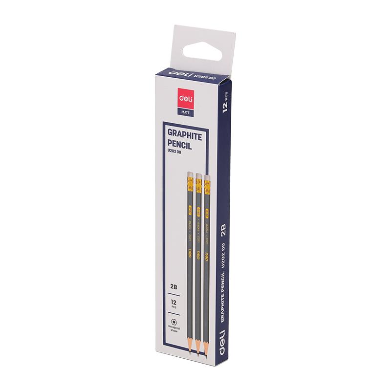 Graphite Pencil 2B W/Eraser 12Pcs-U20200