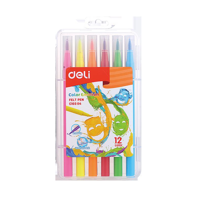 Felt Pen 12Clr Brush Tip -C10304