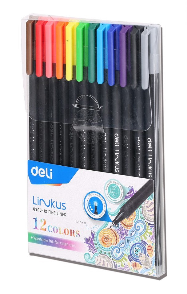 Deli-Fine Liner 12 Color-Q900-12