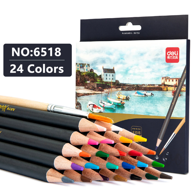 Deli-Water Color Pencil 24 Color-6518