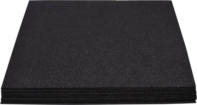 Foam Sheet EVA A3 Glitter Adhesive 2mm thick Pack of 10 sheets Black