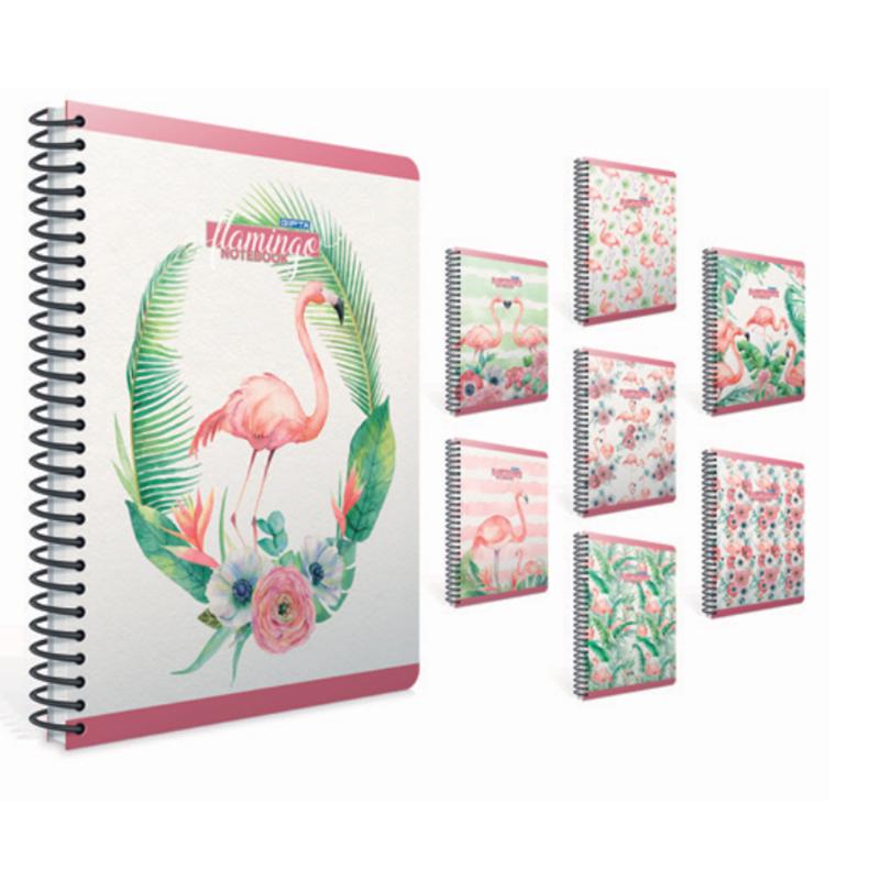 Spiral Note Book 19X26 H/C 100Sheet Flamingo