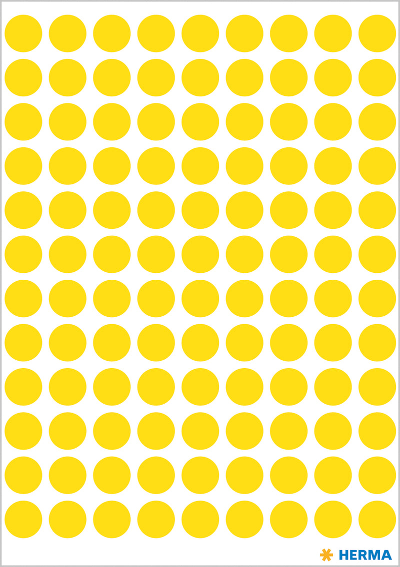 Herma-Vario Sticker Color Dots 8mm Yellow-1841