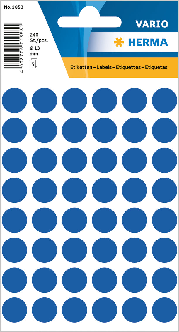 Herma-Vario Sticker Color Dots 13mm Dark Blue-1853