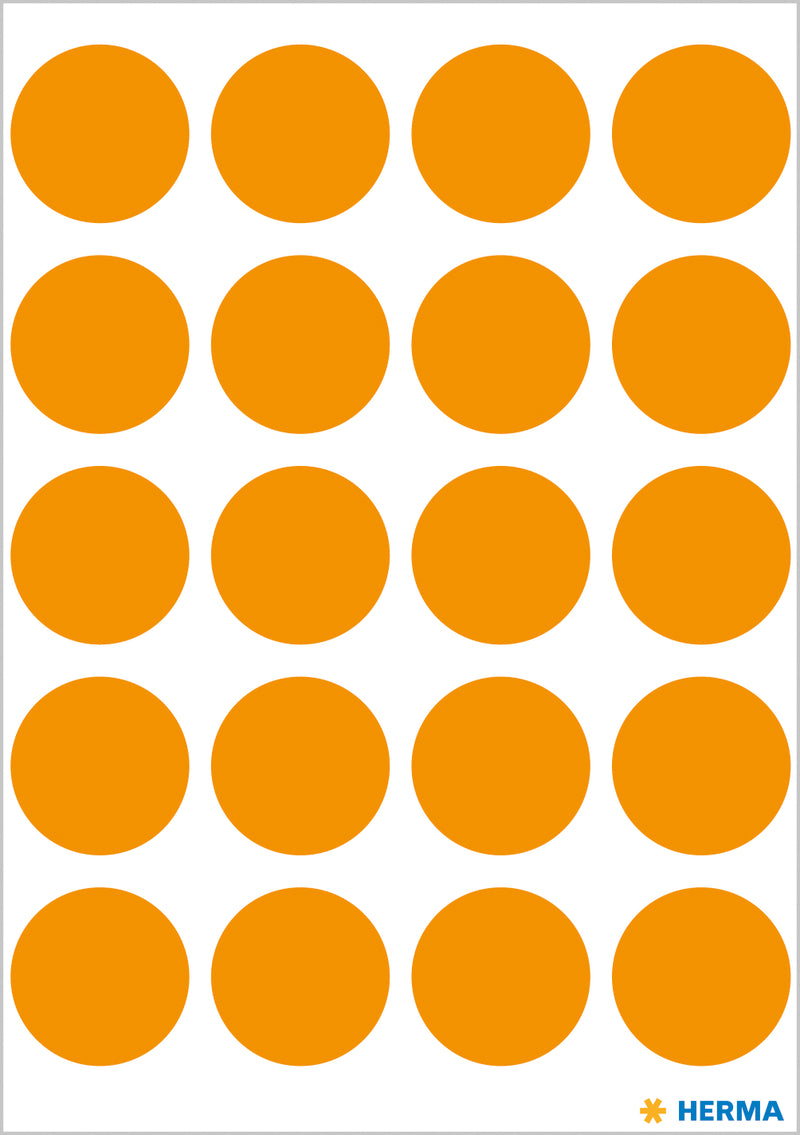Herma-Vario Sticker Color Dots 19mm Luminous Orange-1874