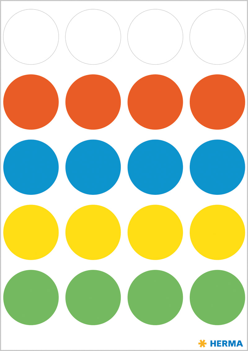 Herma-Vario Sticker Color Dots 19mm Assorted-1881