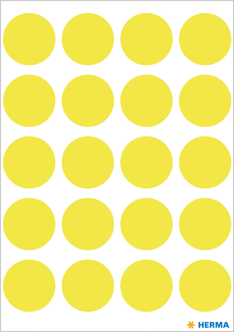 Herma-Vario Sticker Color Dots 19mm Luminous Yellow-1884