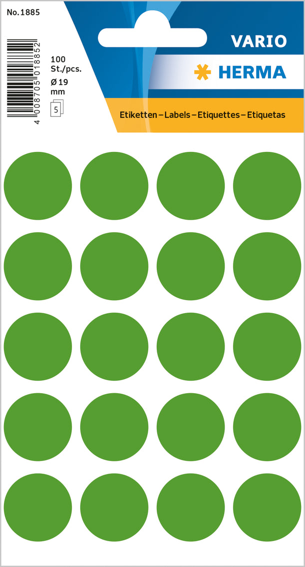 Herma-Vario Sticker Color Dots 19mm Dark Green-1885