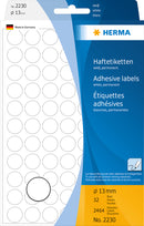 Herma-Multi Purpose Adhesive Labels White 13mm Round-2230