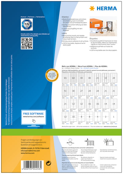 Herma-Premium Label A4 200x297mm White 100 Sheet Pack-4458