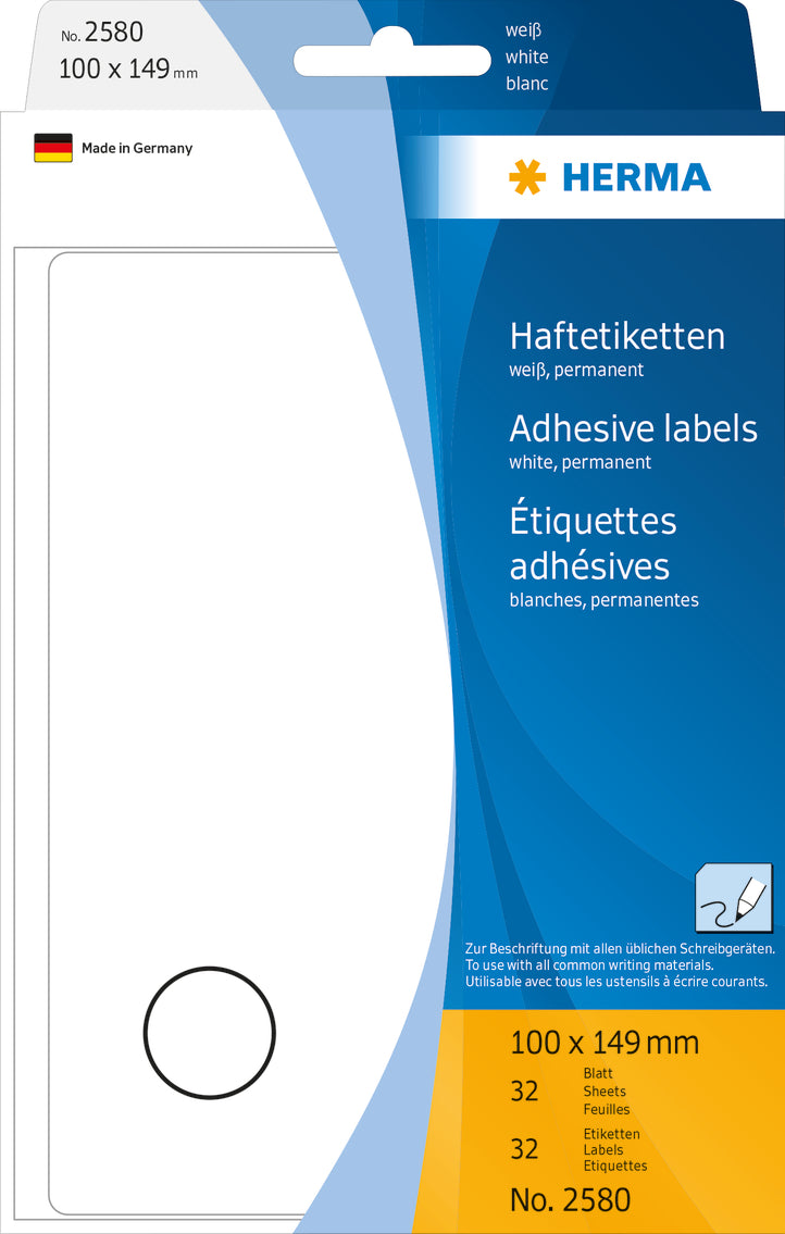 Herma-Multi Purpose Adhesive Labels White 100x149mm-2580