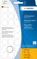 Herma-Multi Purpose Adhesive Labels Round White 19mm-2250