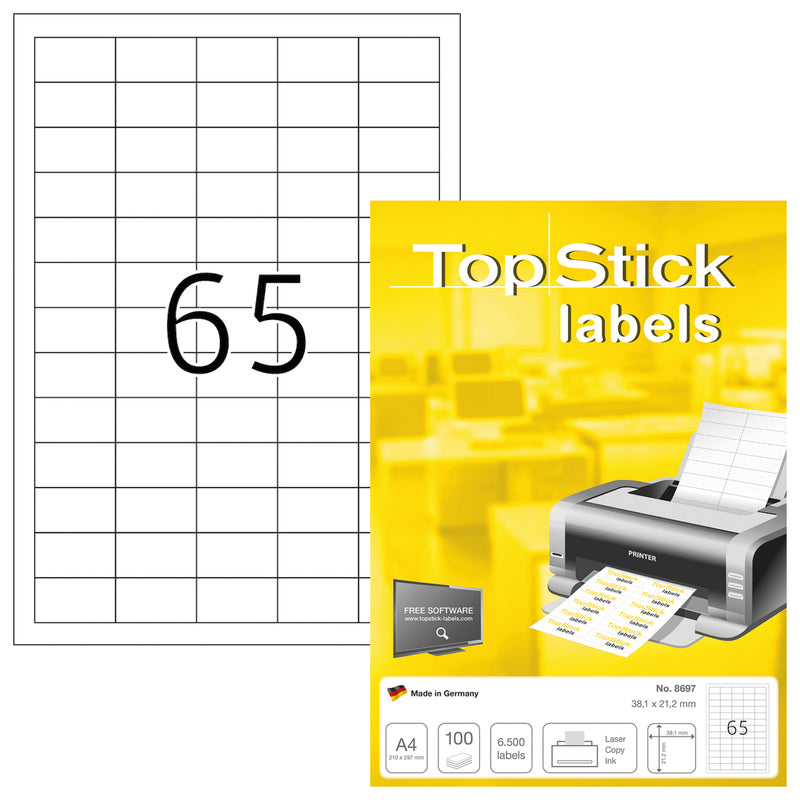 Top Stick-Label 38.1X21.2 mm 100 Sheet Pack-8697