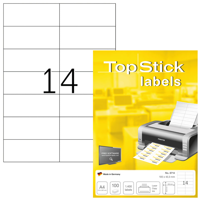 Top Stick-Label 105x42.3 mm 100 Sheet Pack-8714