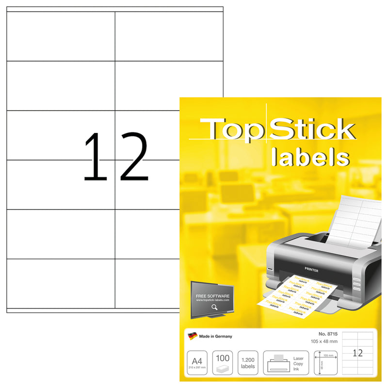 Top Stick-Label 105x45 mm 100 Sheet Pack-8715