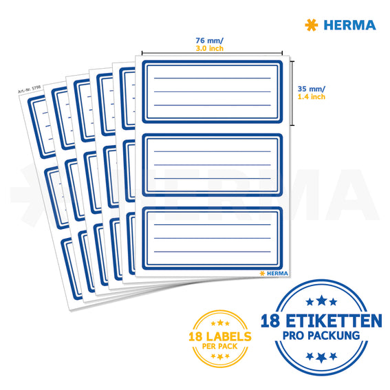 Herma-Vario School Name Labels 76x35mm Blue Frame-5798