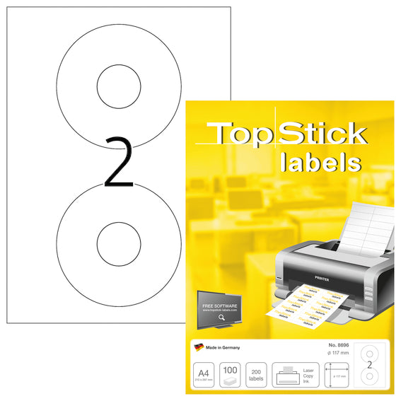 Top Stick- CD Label 100 Sheet Pack-8696
