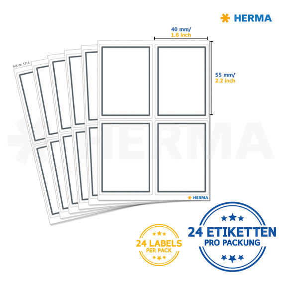Herma-Vario School Labels Grey Frame 40x55mm-5713
