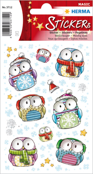 Herma-Magic Sticker Winter Owls Moving Eyes-3712