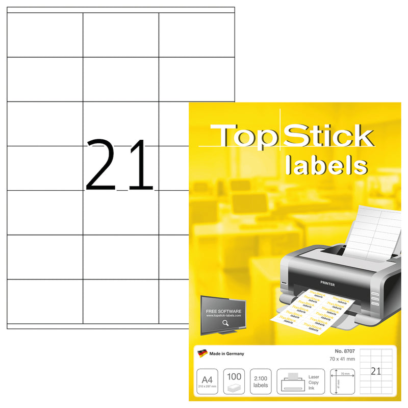 Top Stick-Label 70x41 mm 100 Sheet Pack-8707