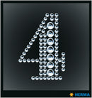 Herma-Crystal Sticker '4'-15360