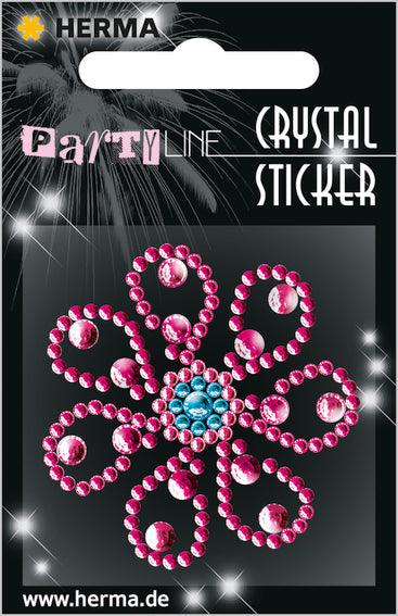 Herma-Crystal Sticker Pink Flower-15376