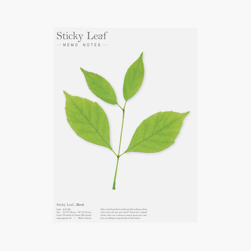 STICKY NOTE LEAF Birch-Green-Large-ALO-G04