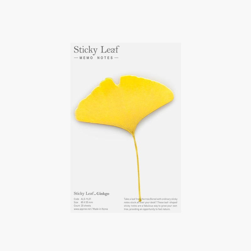 STICKY NOTE LEAF Gingko Yellow-Medium-ALG-YL01
