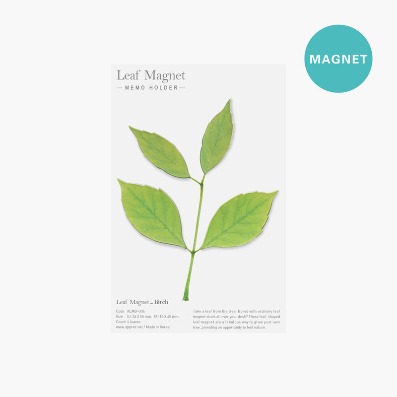 LEAF MAGNET Birch-Green-ALMB-G04