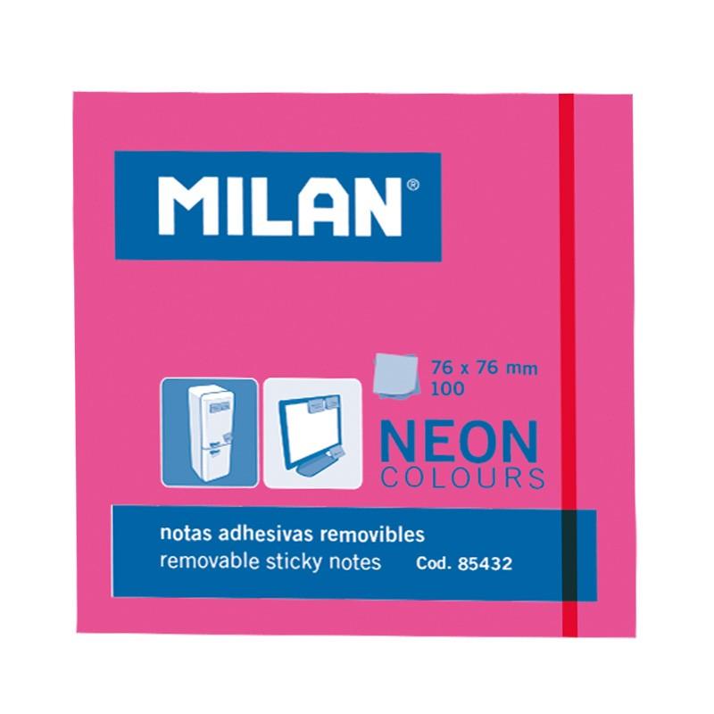 Memo Stick Note Neon Pink 76X76Mm 100'S-85432