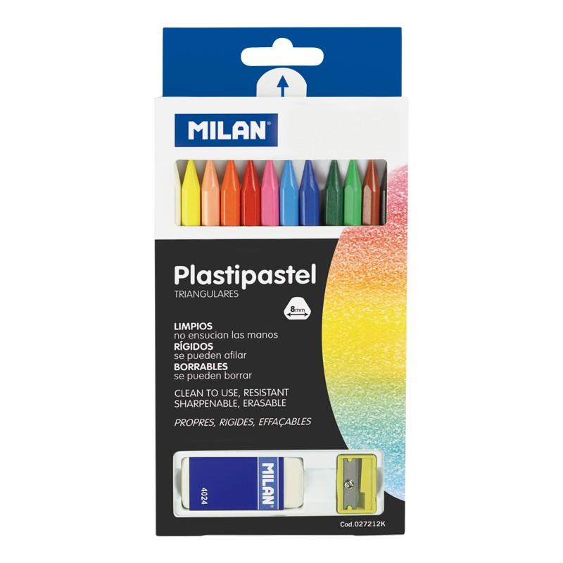 Plastipastel 12Clr+Sharpener+Eraser