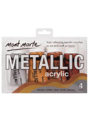 Mont Marte-Acrylic Paint Metallic 4X50ml Set-PMHS0012