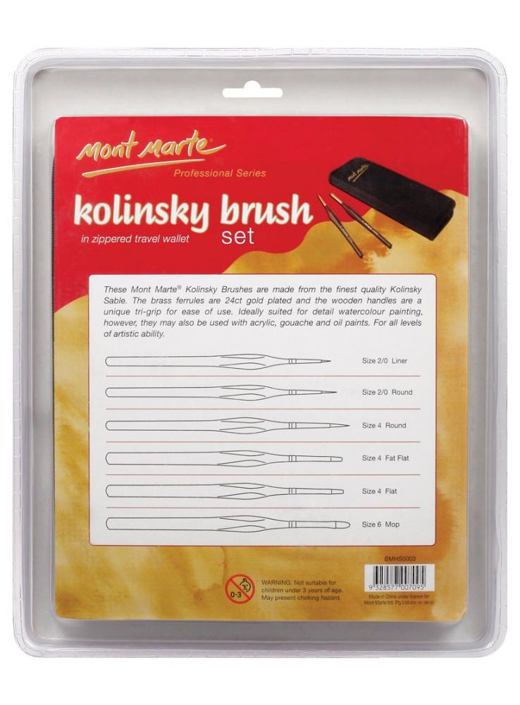Watercolour Brush 6Pcs In Wallet-BMHS0003