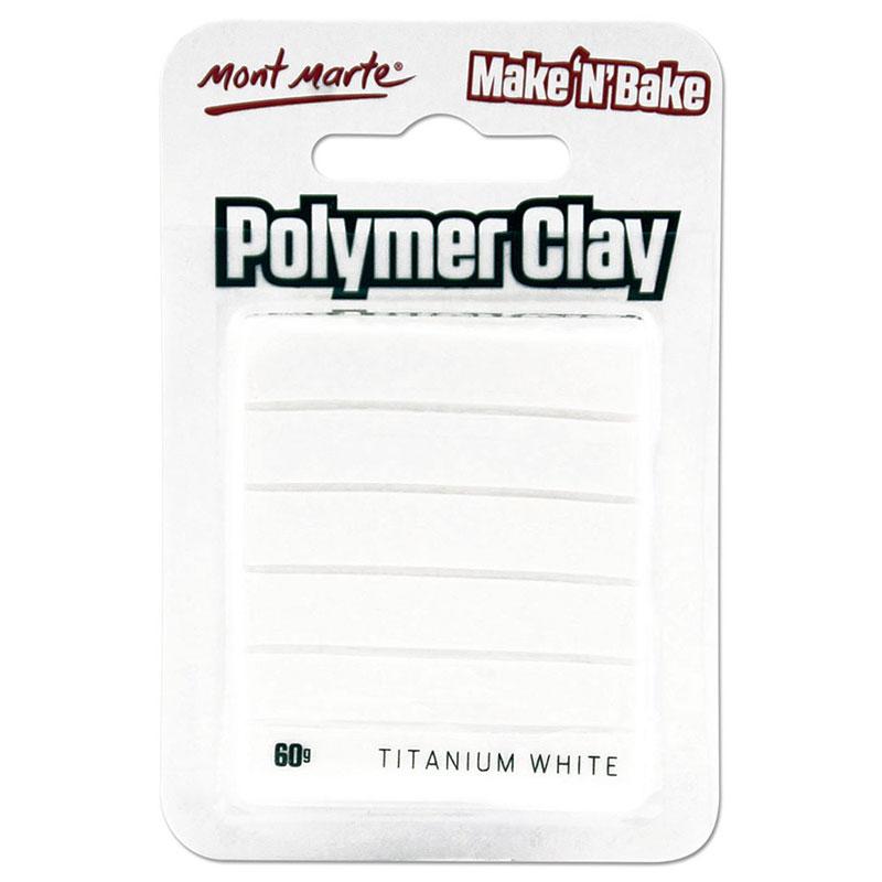 Mont Marte-Polymer Clay Make N Bake 60g Titanium White-MMSP6001