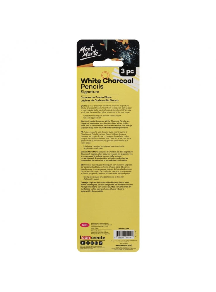 White Charcoal Pencil 3Pcs-MPN0041