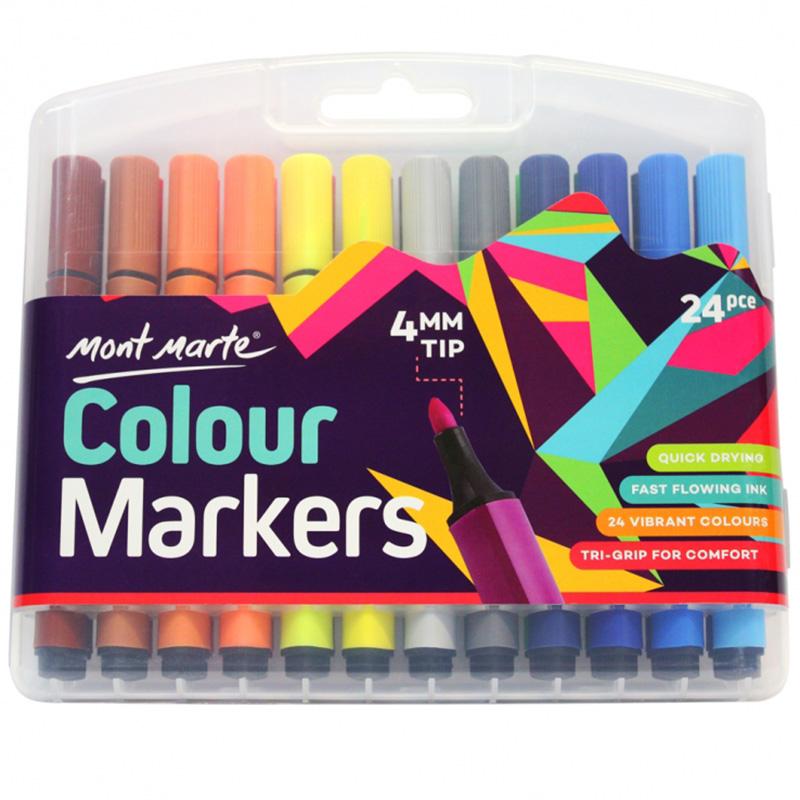 Colour Markers 24Pce In Case-MMPM0006