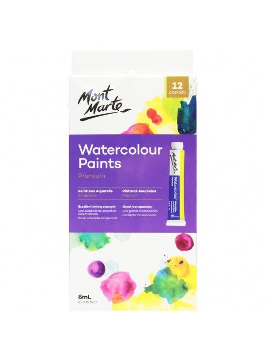 Premium Watercolour Paints 12clr x 8ml-PMHS0053