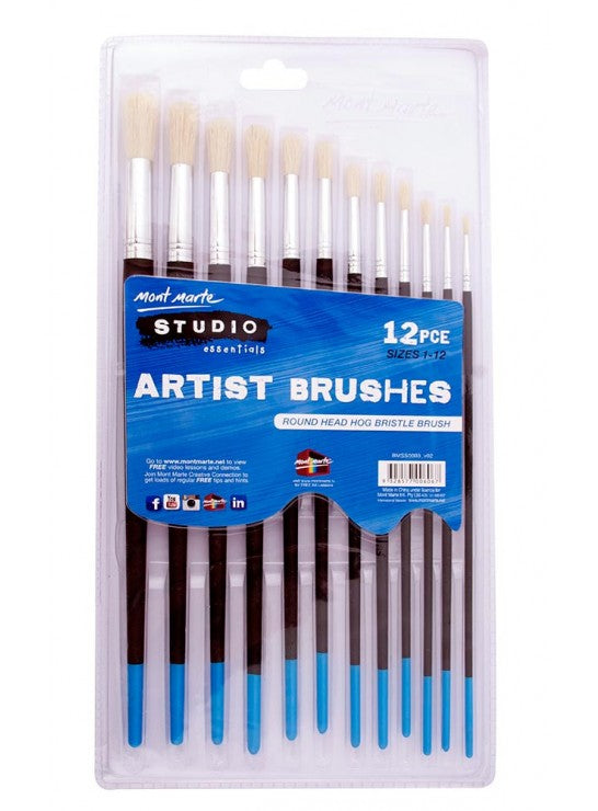 Studio Brushes Round 1-12 12 Pieces-BMSS0003