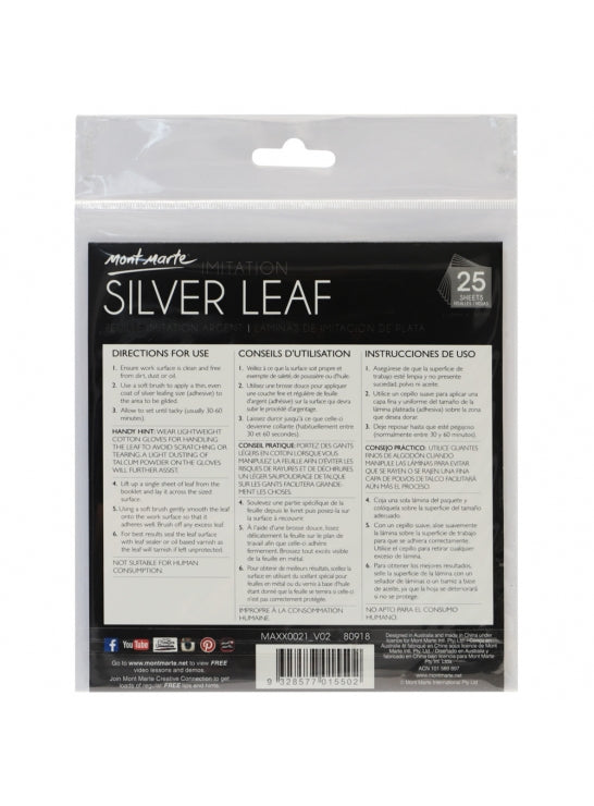 Silver Leaf 14x14cm 25 Sheet-MAXX0021